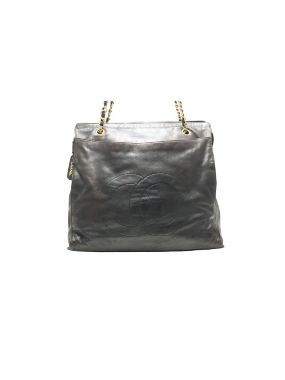 Chanel Jumbo CC Logo Leather Tote